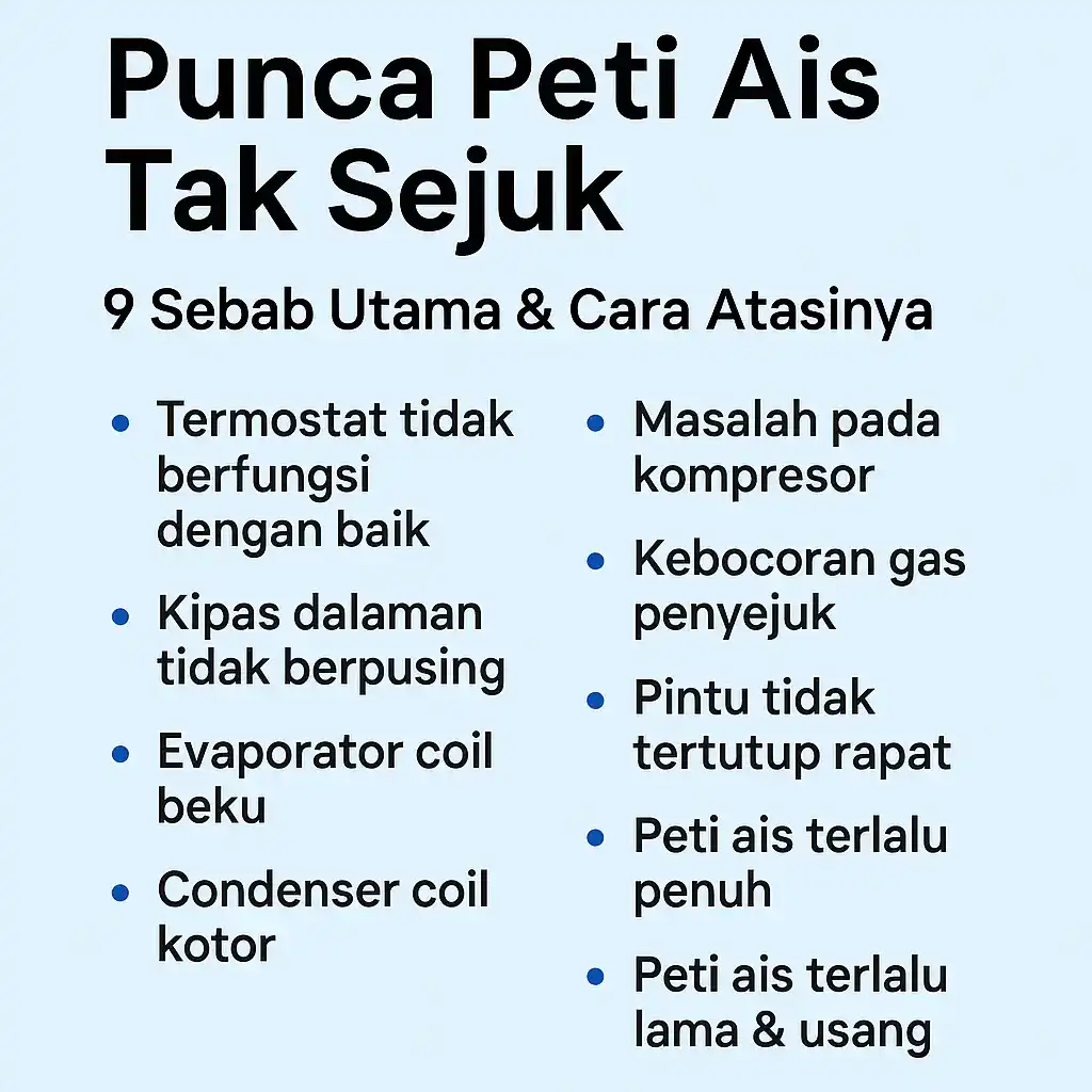 Punca Peti Ais Tak Sejuk 9 Sebab Utama Dan Cara Atasinya