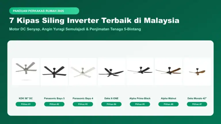 7 kipas siling inverter terbaik di malaysia dengan motor dc jimat elektrik dan kawalan remote