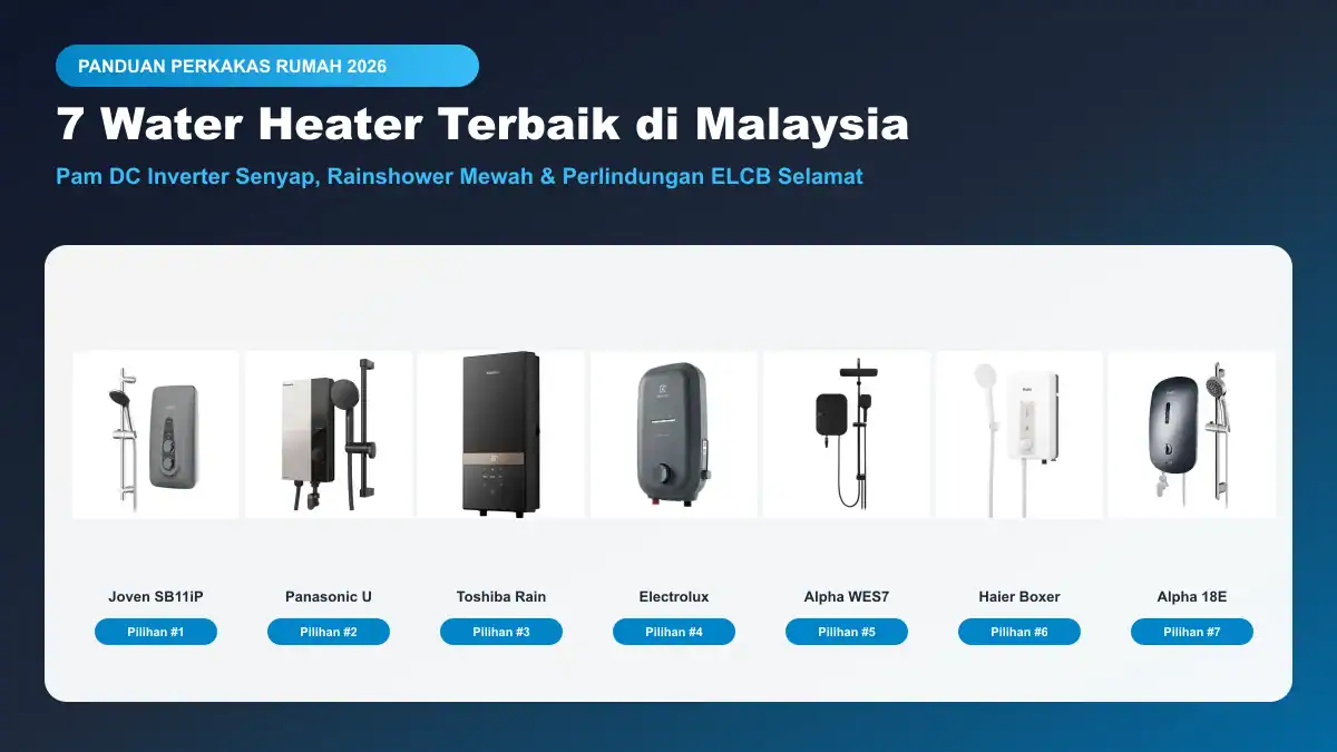 7 water heater terbaik di malaysia dengan pam inverter dc dan rainshower