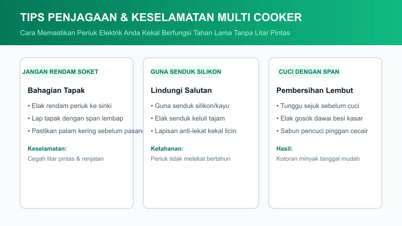 tips penjagaan dan keselamatan periuk elektrik