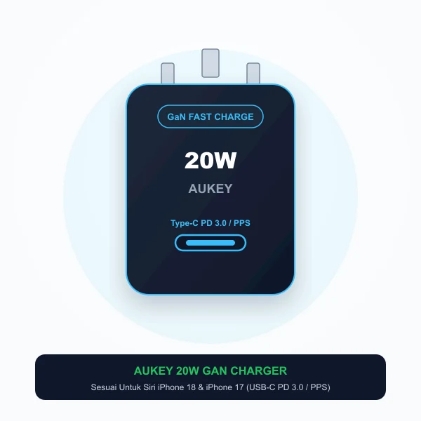 aukey omnia mini 20w pd charger iphone 18 shopee