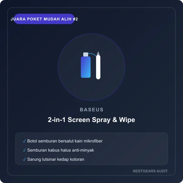 Baseus 2-in-1 Phone Screen Spray and Microfiber Wipe