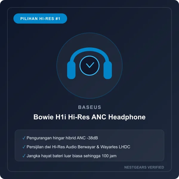 Baseus Bowie H1i Hi-Res ANC Wireless Headphone