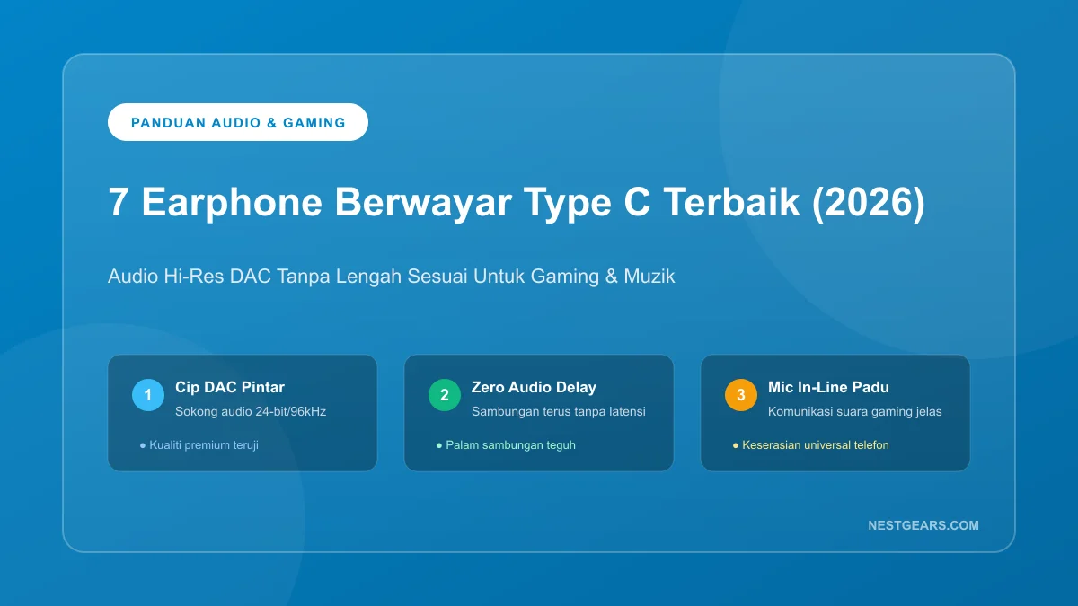 7 Earphone Berwayar Type C Terbaik Malaysia 2026