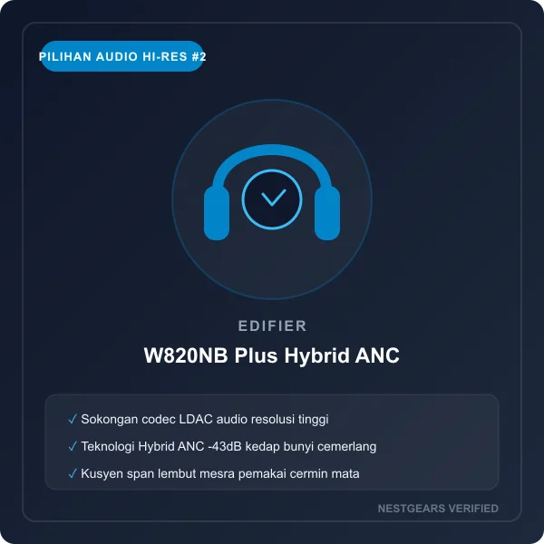 Edifier W820NB Plus Hybrid ANC Wireless Headphone