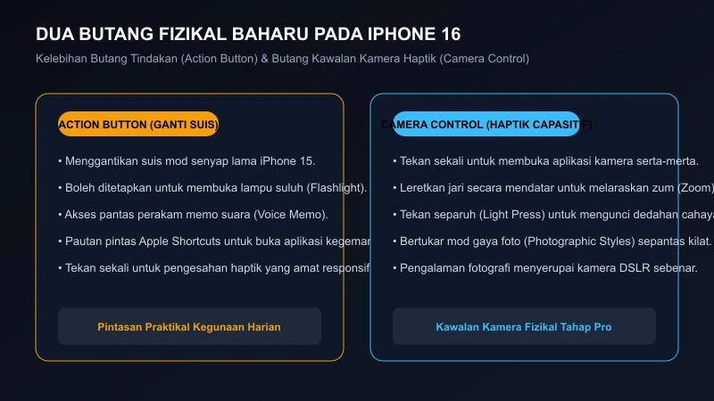 Fungsi Butang Camera Control dan Action Button fungsi butang camera control dan action button iphone 16 perbandingan dengan iphone 15