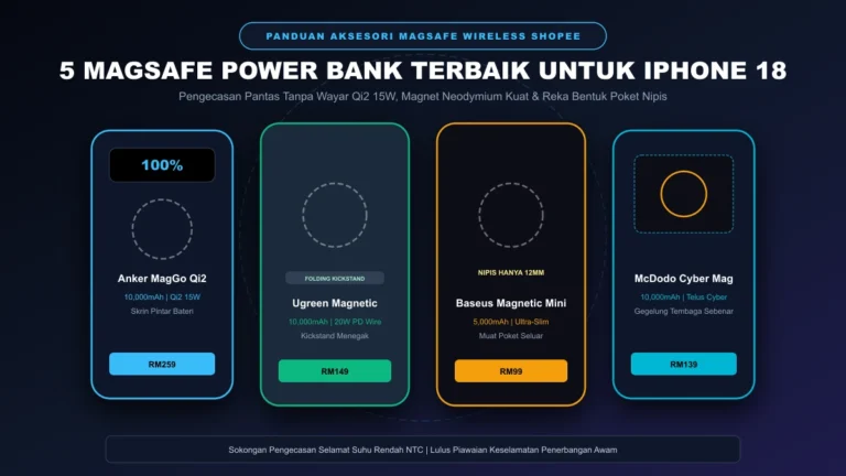 magsafe power bank terbaik untuk iphone 18 di malaysia anker ugreen baseus