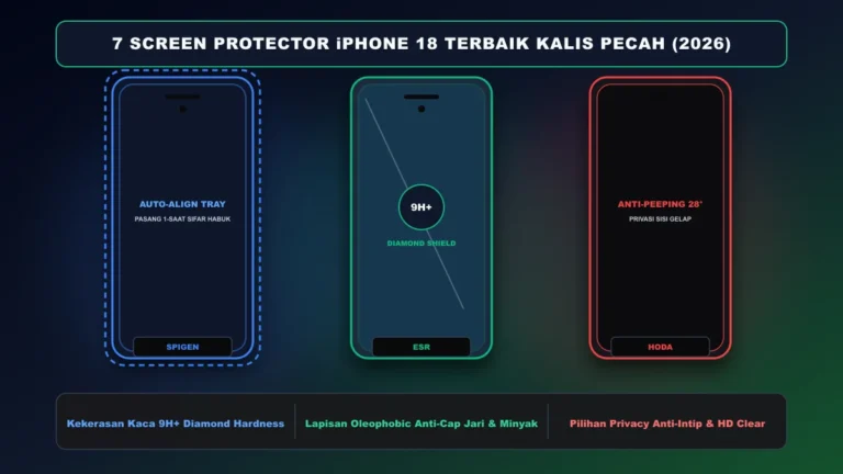 Pilihan 7 screen protector iPhone 18 terbaik kalis pecah dan calar di Malaysia