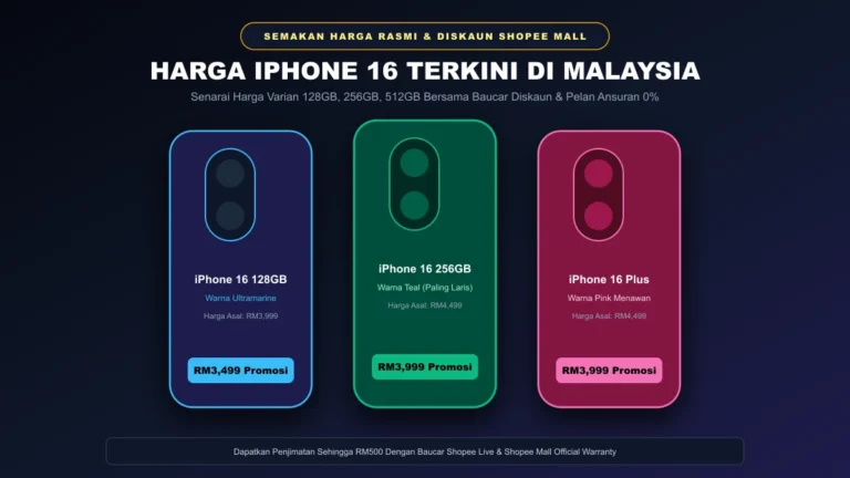 harga iphone 16 di malaysia senarai tawaran murah diskaun shopee mall