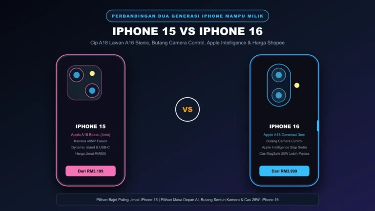iphone 15 vs iphone 16 perbandingan reka bentuk cip a18 dan kamera di malaysia