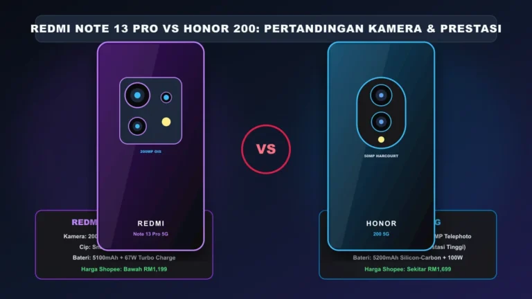 Redmi Note 13 Pro vs Honor 200 perbandingan kamera dan prestasi di Malaysia