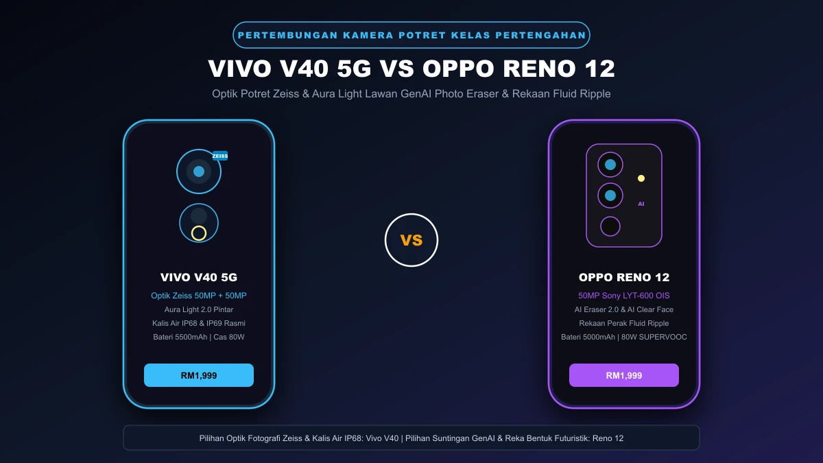 vivo v40 vs oppo reno 12 perbandingan kamera potret dan harga malaysia