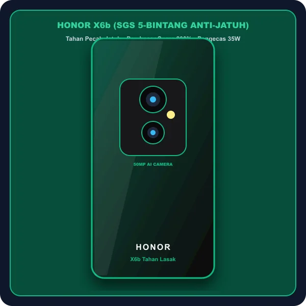 Honor X6b penarafan tahan lasak SGS 5-Bintang dan suara kuat 200%