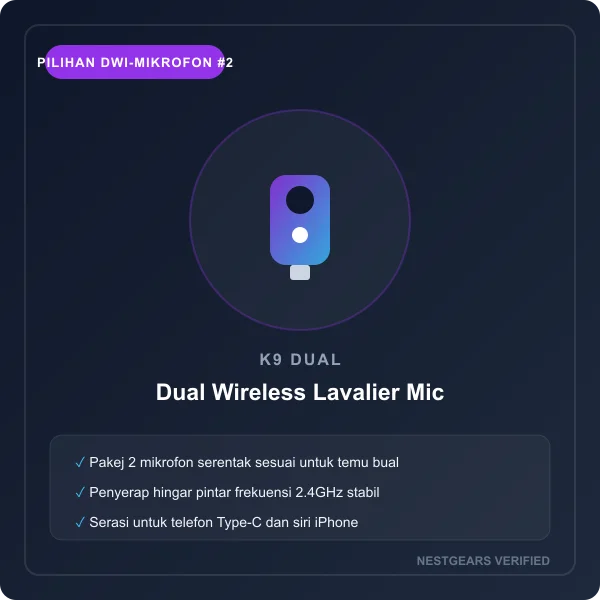 K9 Dual Wireless Lavalier Microphone System
