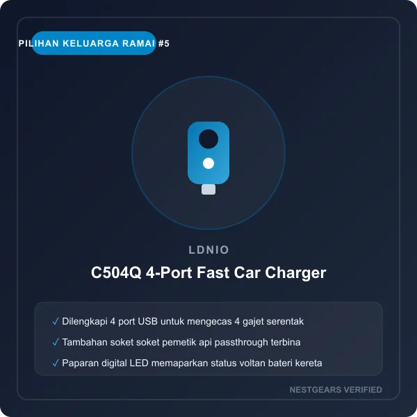 LDNIO C504Q 4-Port Fast Car Charger