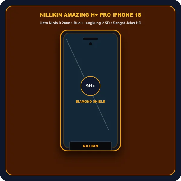 Nillkin Amazing H Pro kaca nipis AGC Jepun salutan oleophobic tahan minyak