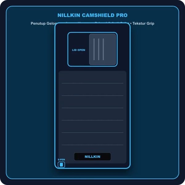 Nillkin CamShield Pro casing pelindung gelongsor kamera Samsung S24 Ultra