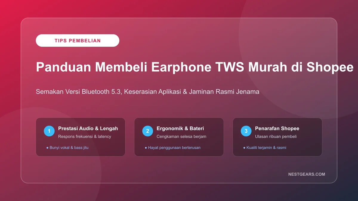 Panduan Membeli Earphone TWS Murah Terbaik Shopee Malaysia