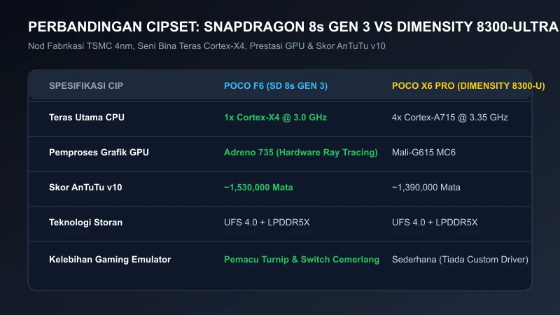 Perbandingan Cipset Dimensity 8300 Ultra vs Snapdragon 8s Gen 3 perbandingan cipset dimensity 8300 ultra vs snapdragon 8s gen 3 poco x6 pro vs poco f6