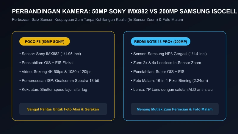 perbandingan kamera 50mp sony imx882 ois vs 200mp samsung isocell hp3 ois