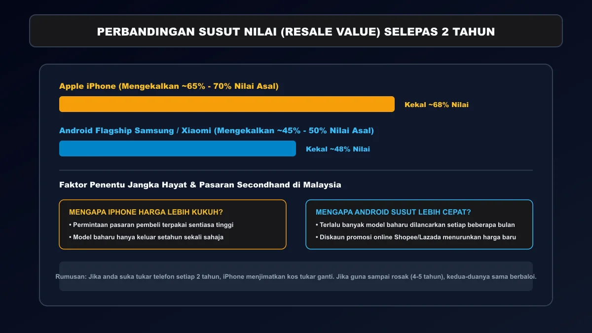 Perbezaan kemas kini perisian keselamatan dan nilai jualan semula iPhone vs Android