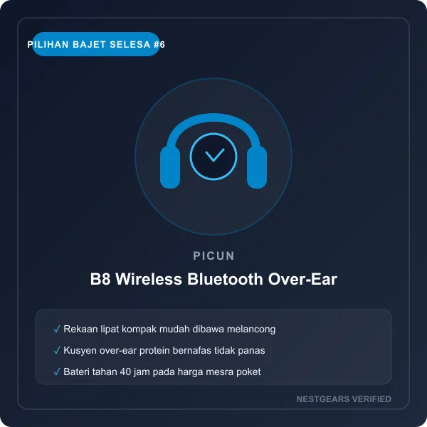 Picun B8 Bluetooth Over-Ear Wireless Headphone