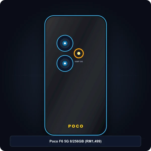Poco F6 5G Snapdragon Black poco f6 5g snapdragon 8s gen 3 90w turbo charge shopee malaysia