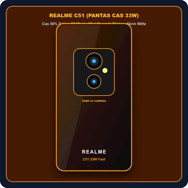 Realme C51 pengecasan pantas 33W SuperVOOC paparan Mini Capsule