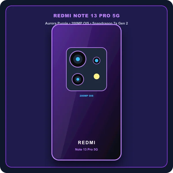 Redmi Note 13 Pro 5G warna Aurora Purple kamera 200MP OIS