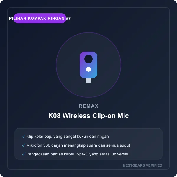 Remax K08 Wireless Clip-on Microphone
