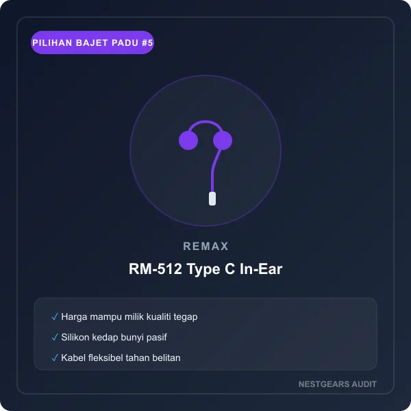 Remax RM-512 Type C In-Ear Earphones
