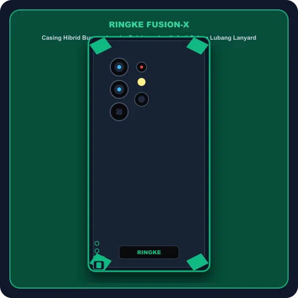 Ringke Fusion-X casing hibrid bumper lasak Samsung S24 Ultra dengan lubang lanyard