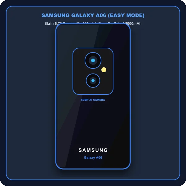 Samsung Galaxy A06 skrin 6.7 inci dengan One UI Easy Mode untuk warga emas