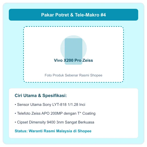 Vivo X200 Pro sensor Sony LYT-818 telefoto Zeiss APO cipset Dimensity 9400