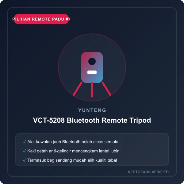 Yunteng VCT-5208 Bluetooth Remote Tripod